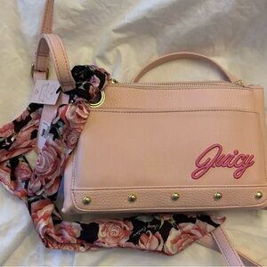 New Juicy Couture Purse pink with scarf. New with tags crossbody handbag